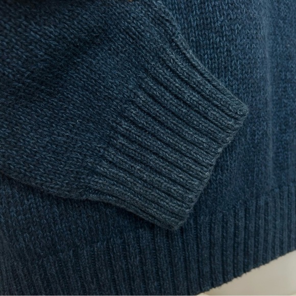 Chaps Ralph Lauren Sweater Mens Medium 3 Button Dark Blue Cotton Long Sleeve - Picture 5 of 8